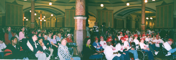 crowd filling Capitol rotunda